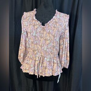 NWT GYPSIES & MOONDUST Ruffle Blouse Large f6